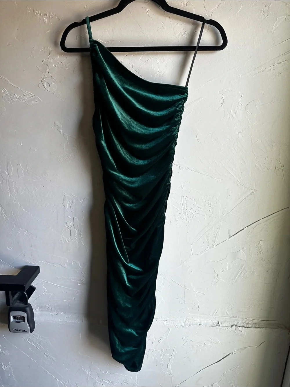 Lovers + Friends Milwood Midi Dress Emerald Velvet Ruched Y2K Party Sz S - Picture 2 of 14